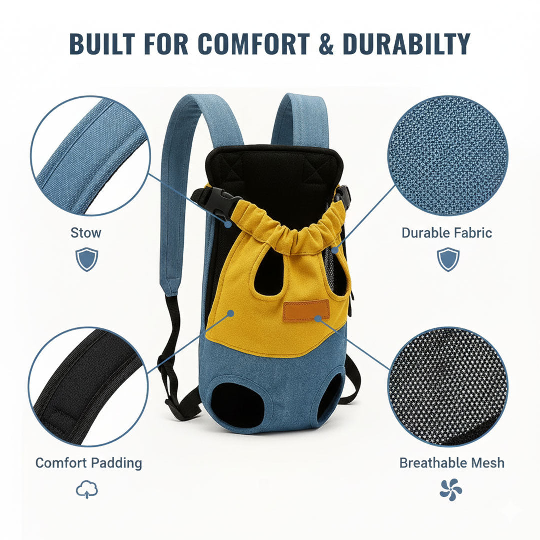 Hands-Free Pet Backpack - Small Pets - Secure Fit