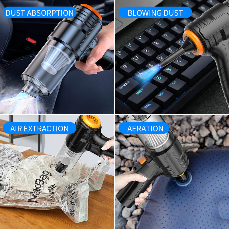 Portable Wireless Handheld Vacuum Cleaner | Cyclone Suction Cordless Rechargeable Vacuum with Strong Suction Power for Cars, Offices, and Homes