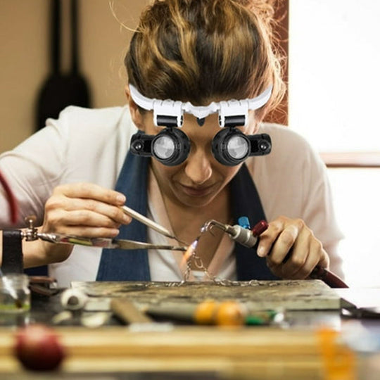 Magnifying Glasses with LED Lamps for Dual Eyes