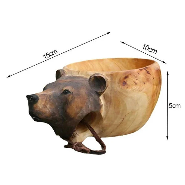 Wooden Cup - Handmade Animal Design - Adventurous Hydration
