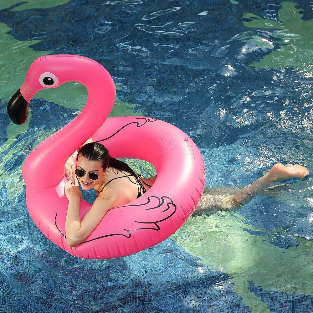 Inflatable Flamingo Pool Swimming Ring