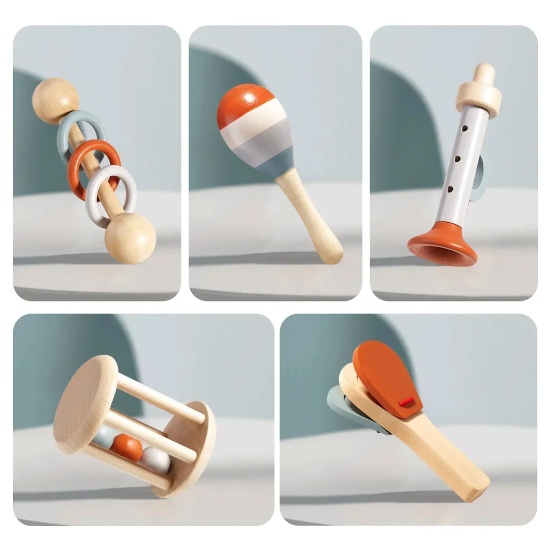 Wooden Montessori Musical Instrument Set for Toddlers - Professionally Tuned Xylophone, Maracas, and More - Educational Gift for Preschoolers