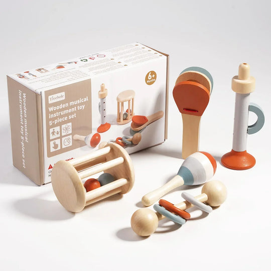 Wooden Montessori Musical Instrument Set for Toddlers - Professionally Tuned Xylophone, Maracas, and More - Educational Gift for Preschoolers