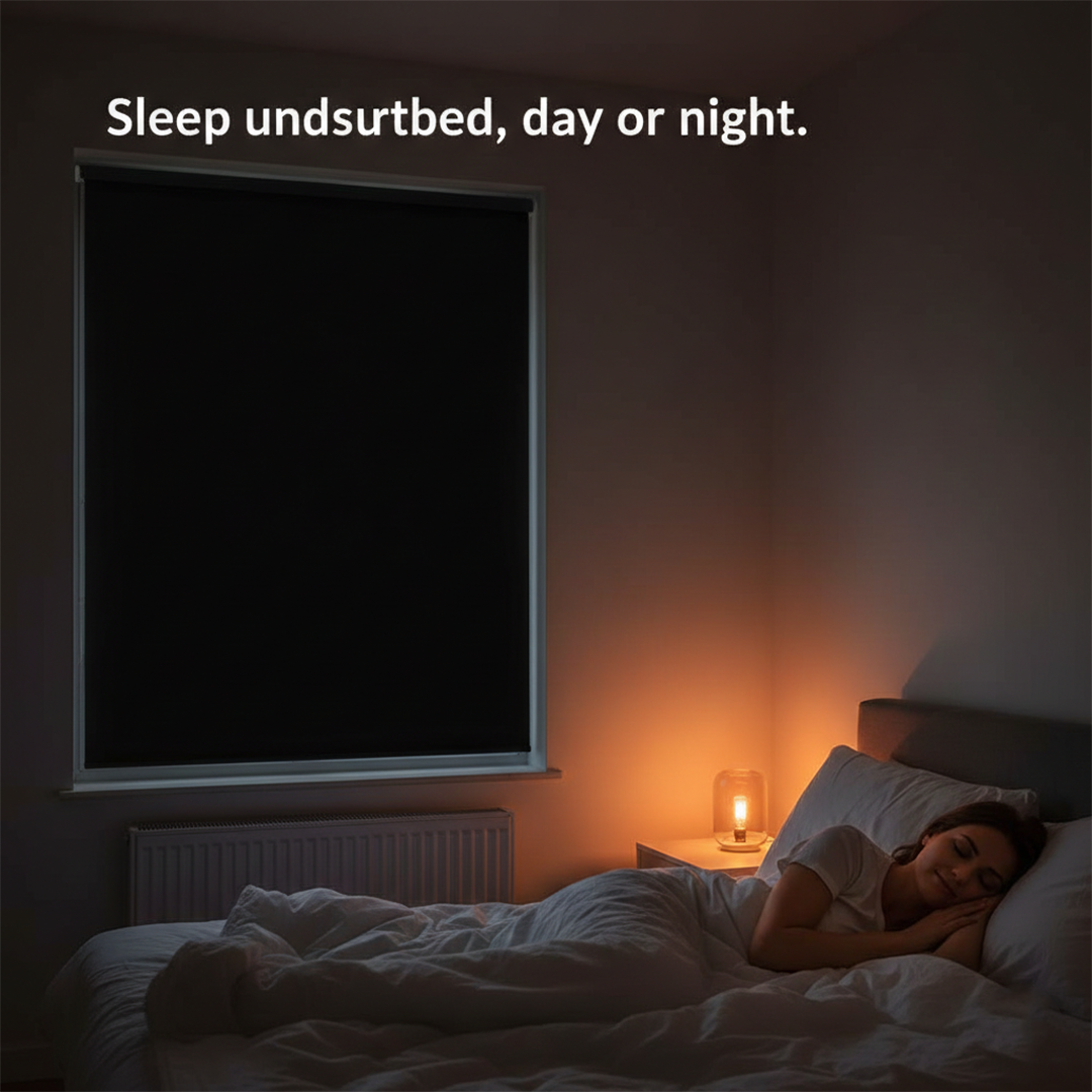 Adhesive Blackout Window Shade for Light Blocking and Privacy Control