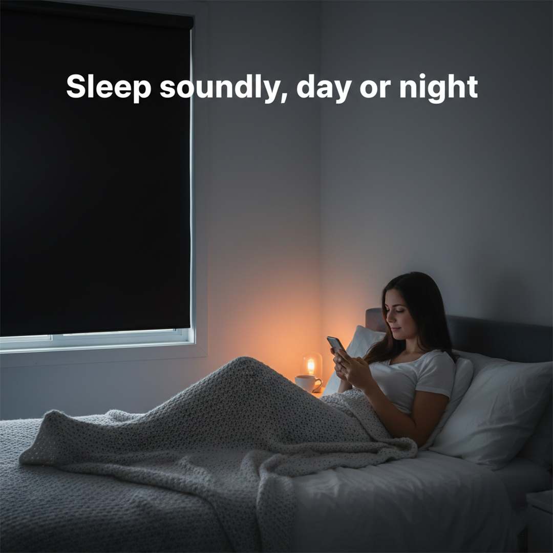 Adhesive Blackout Window Shade for Light Blocking and Privacy Control