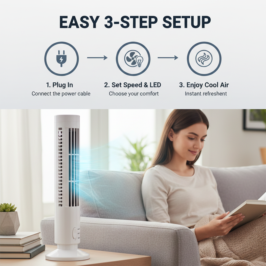 Air Cooler - Bladeless Design - LED Feature
