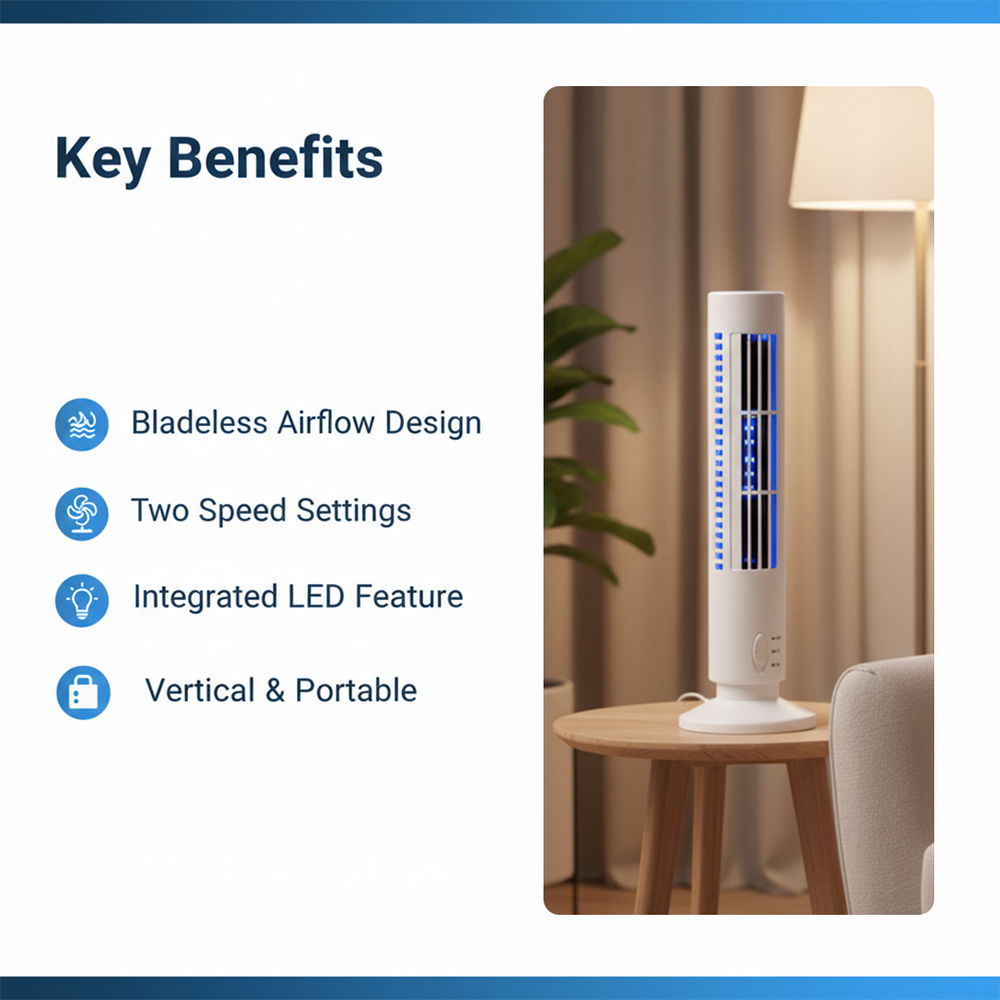 Air Cooler - Bladeless Design - LED Feature