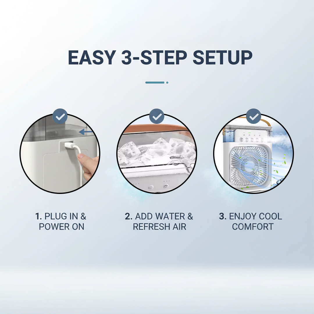 Air Cooler - Portable Fan - Humidifier Function