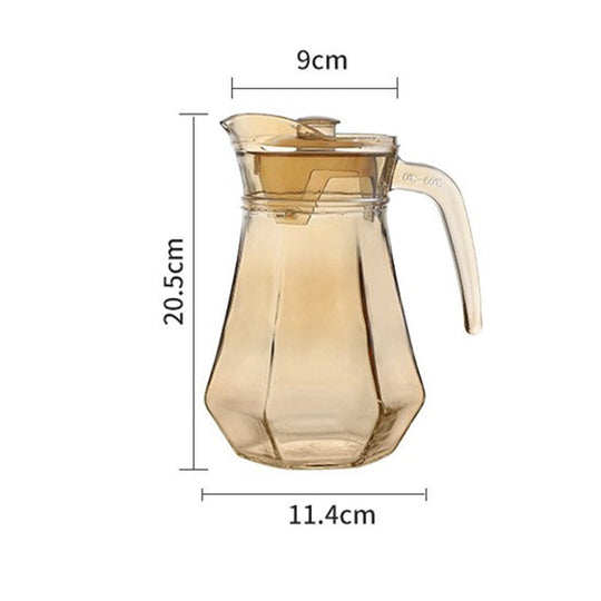 Amber Hexagonal Glass Cups