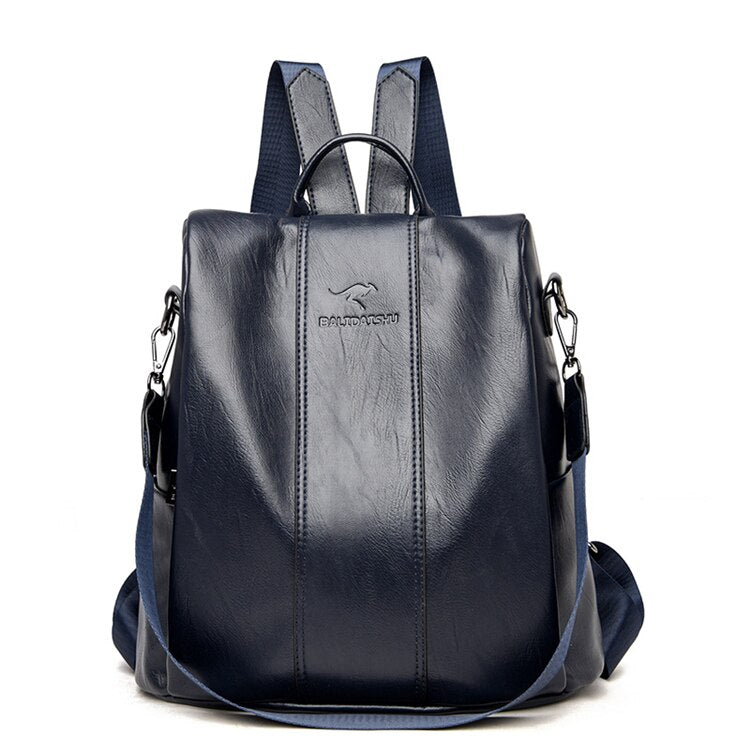 Theft-Proof Vintage Leather Backpack for Women