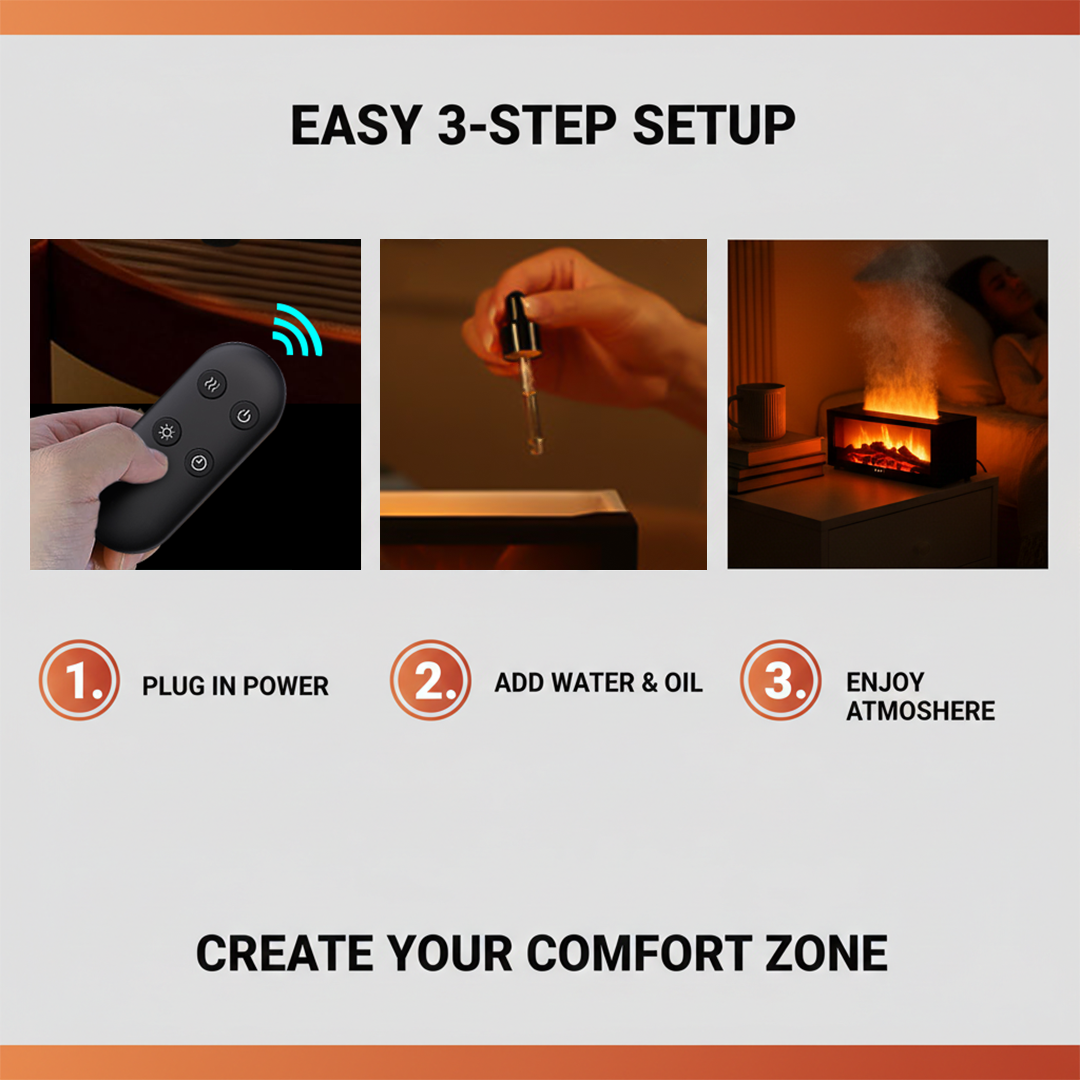 Aromatherapy Diffuser - Flame Effect - USB Powered