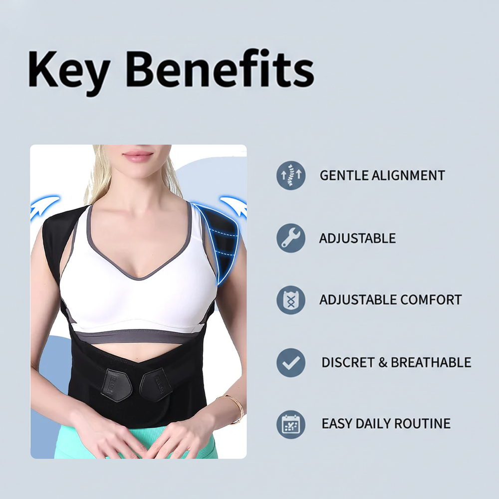 Back Posture Corrector - Adjustable Straps - Upper Support