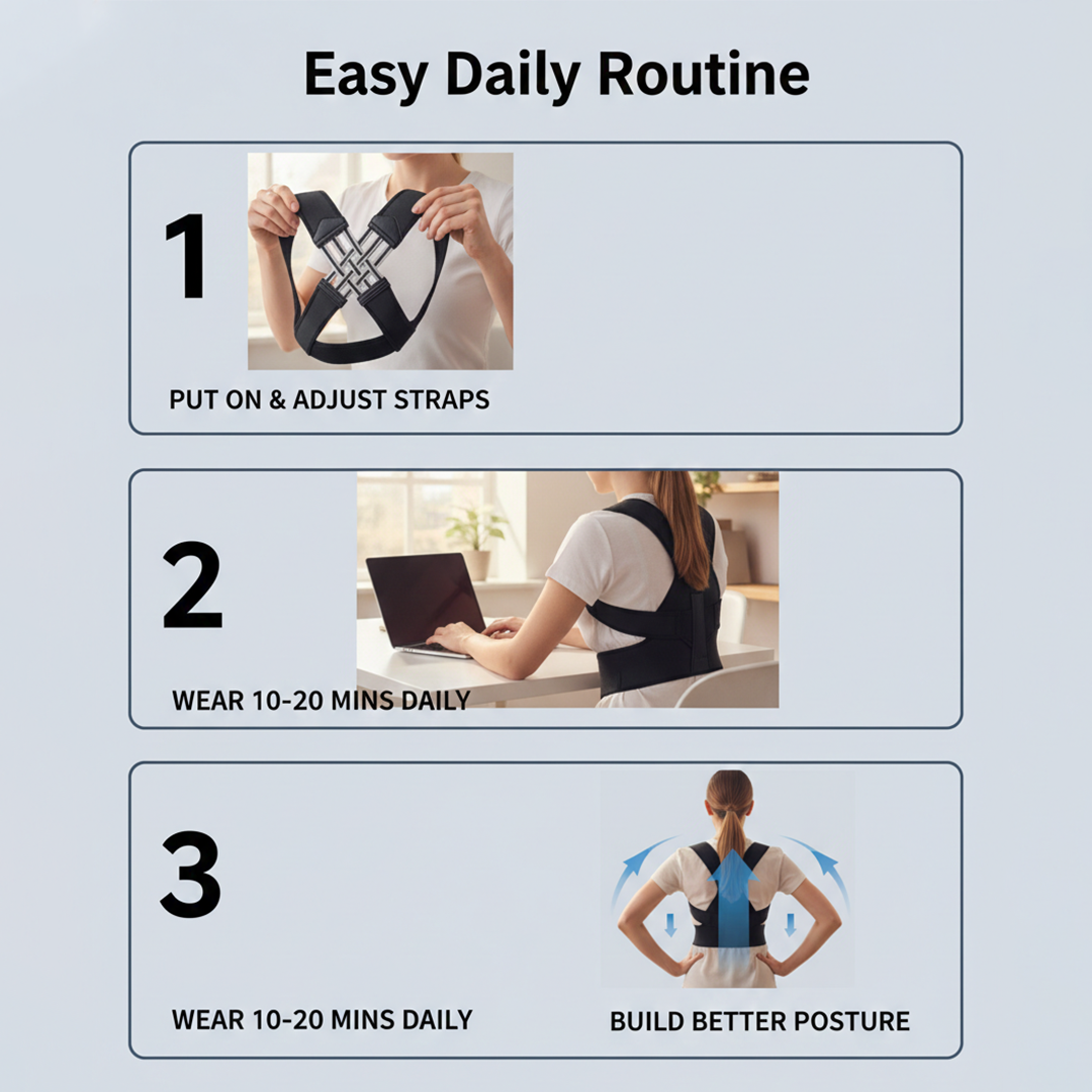 Back Posture Corrector - Adjustable Straps - Upper Support