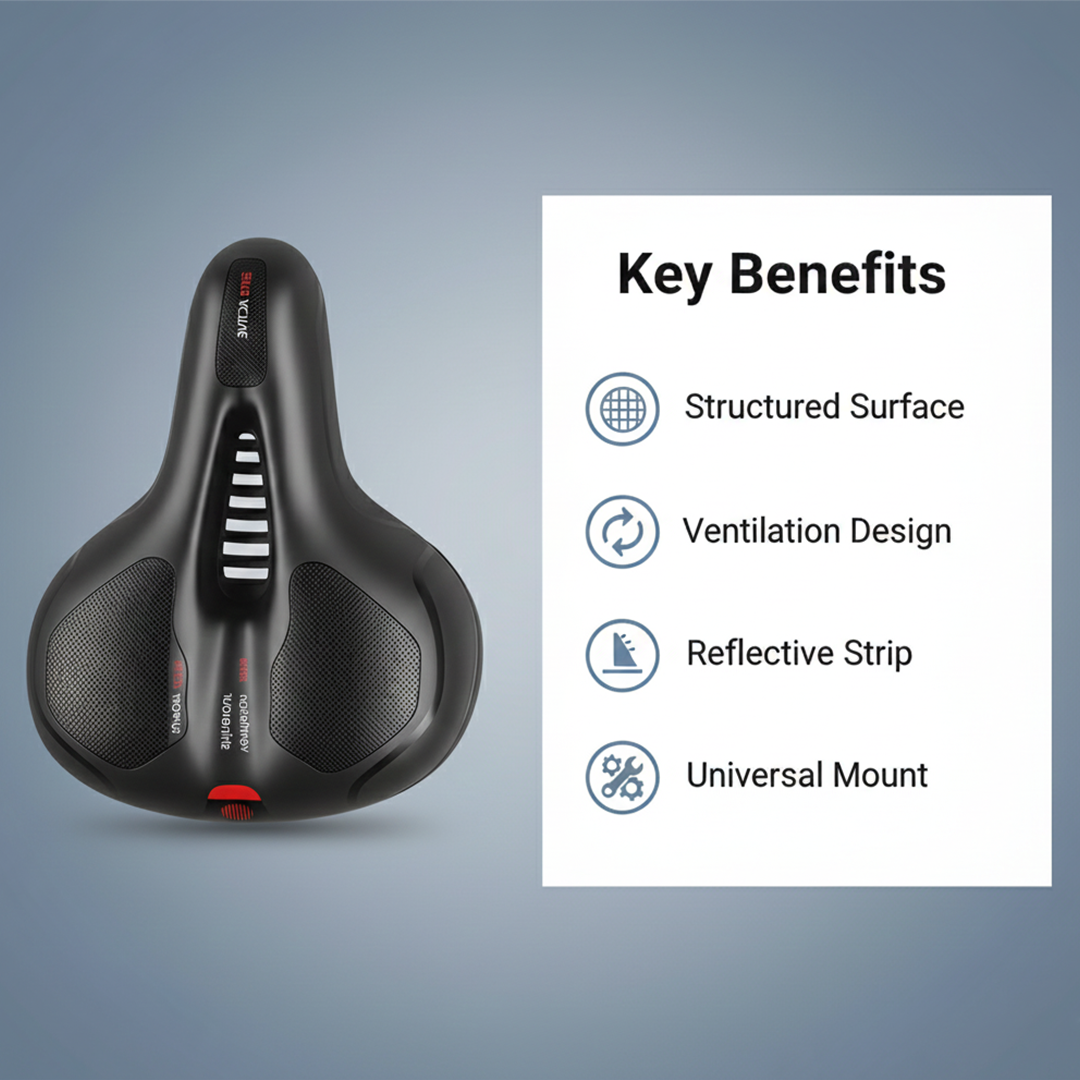 Bike Saddle - Shock Absorbing - Outdoor Cycling