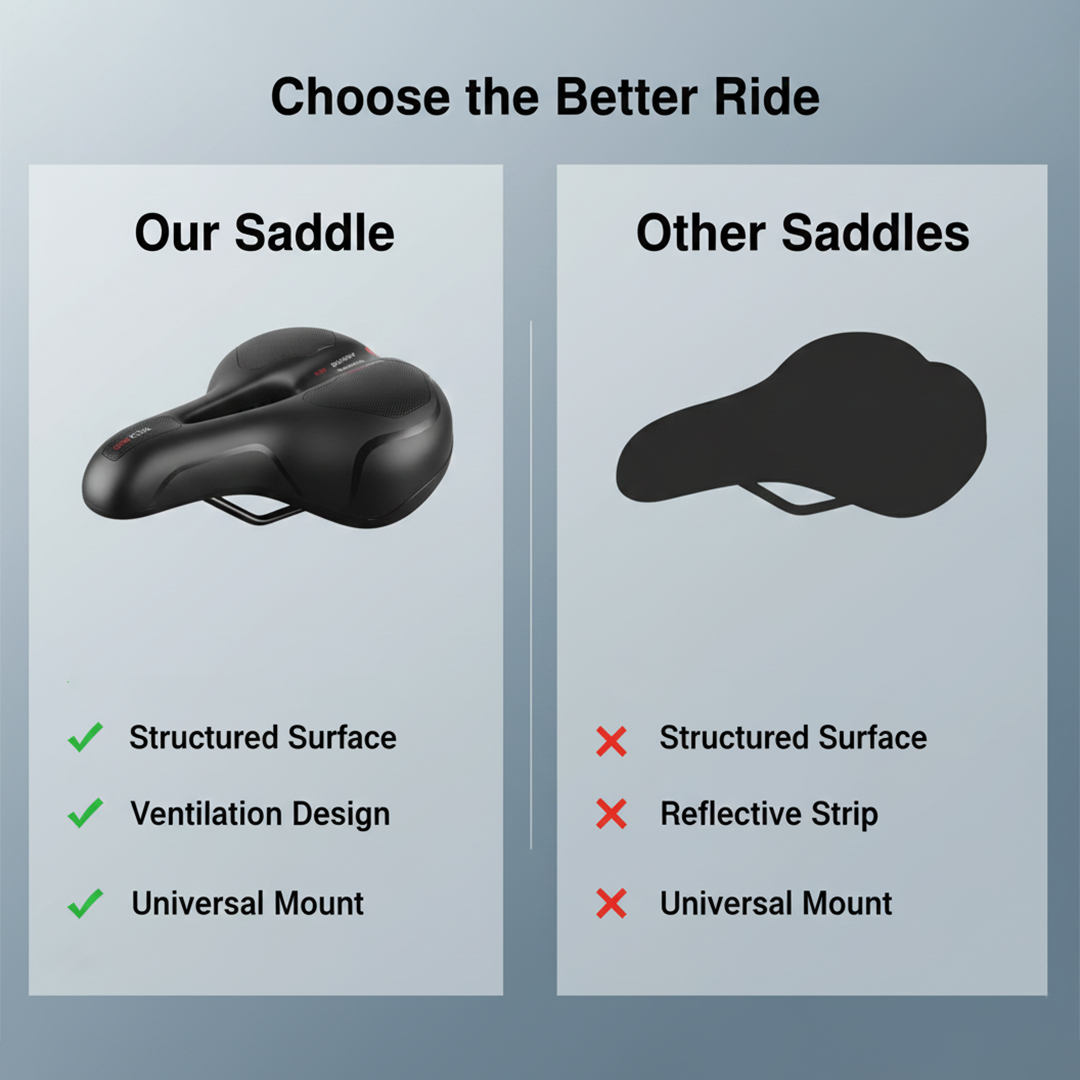 Bike Saddle - Shock Absorbing - Outdoor Cycling
