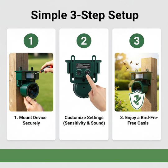 Bird Repellent Device - Motion Sensor - Outdoor Use