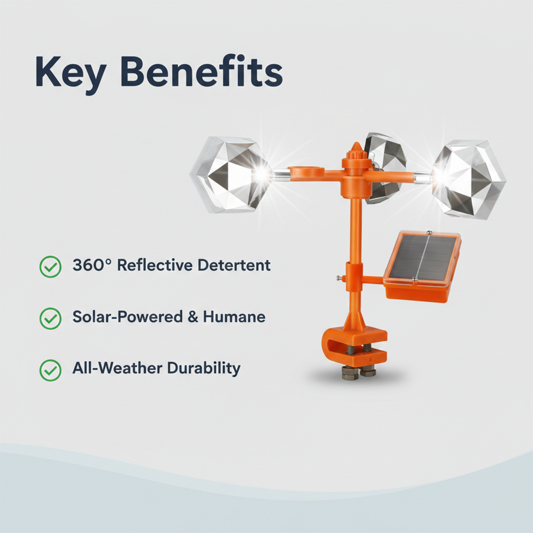 Bird Repeller - Solar Powered - 360° Reflective