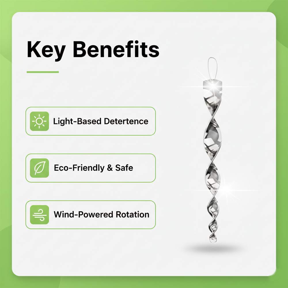 Bird Repeller Rod - Reflective Spiral - Outdoor Use