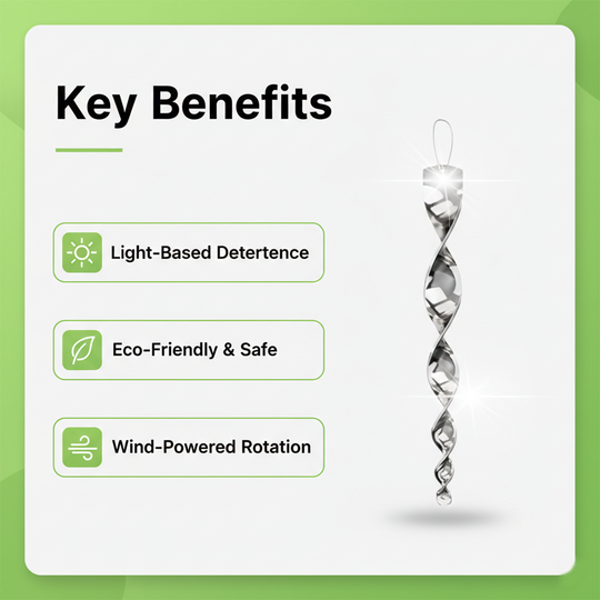 Bird Repeller Rod - Reflective Spiral - Outdoor Use