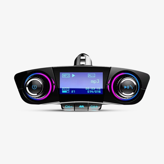 Bluetooth 5.0 Car FM Transmitter - Dual USB Charger - Hands - Free Calling