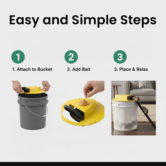 Bucket Lid Mouse Trap - Automatic Design - Four Pack