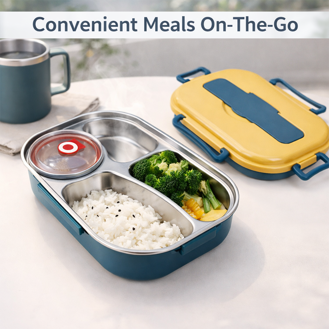 Thermal Lunch Box - Stainless Steel - Multi Compartment