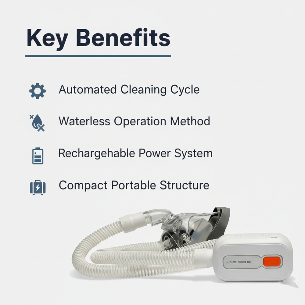 CPAP Cleaning Device - Portable Design - Rechargeable System