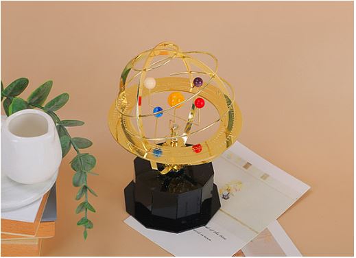 Handcrafted Mechanical Brass Solar System Replica Model (5 Planets) - Grand Orrery