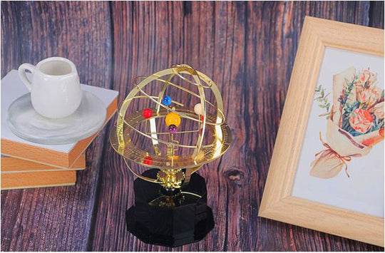 Handcrafted Mechanical Brass Solar System Replica Model (5 Planets) - Grand Orrery