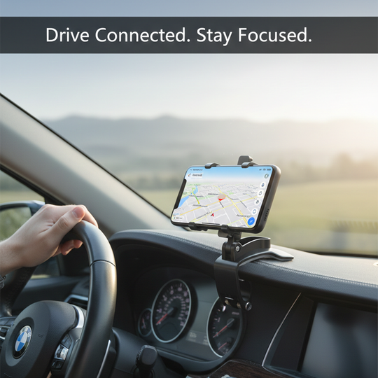 Car Phone Holder - Adjustable Mount - Dashboard Clip