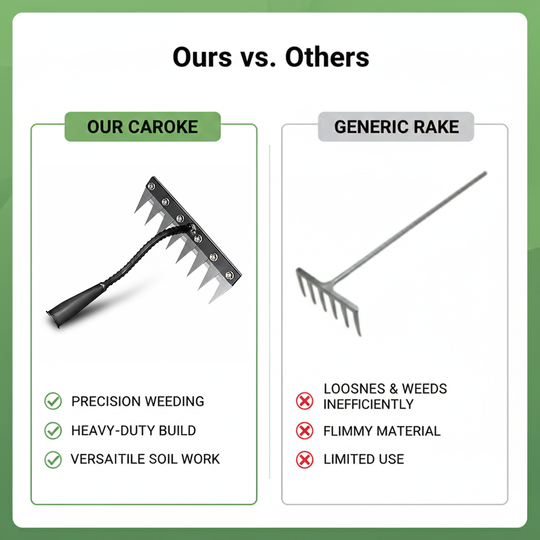 Carbon Steel Garden Weeding Rake Hand Tool with Multi - Tooth Head