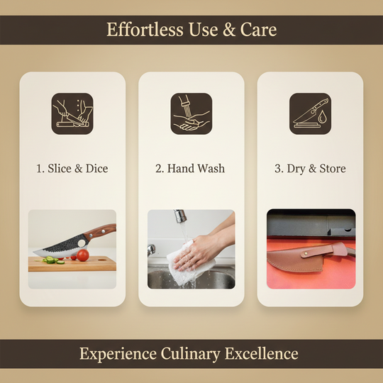 Carbon Steel Utility Kitchen Knife with Wooden Handle