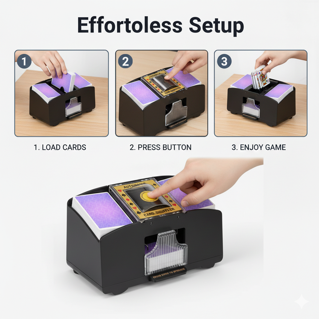 Card Shuffler - Automatic Operation - Dual Deck