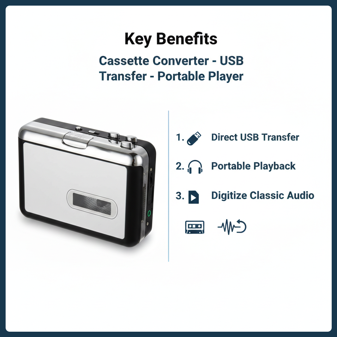 Cassette Converter - USB Recording - MP3 Format