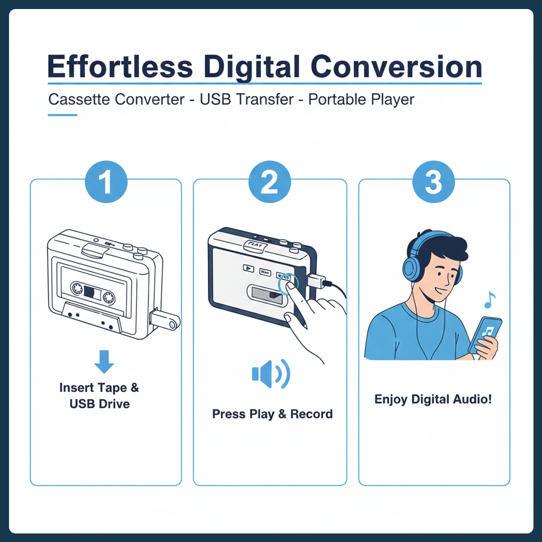 Cassette Converter - USB Recording - MP3 Format