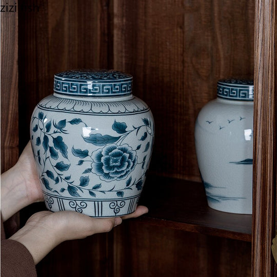 Ceramic Airtight Tea Box | Moisture-Protected Storage Container, Tea Organizer Jar, Storage Bottle, Tea Canisters