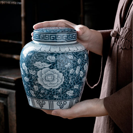 Ceramic Airtight Tea Box | Moisture-Protected Storage Container, Tea Organizer Jar, Storage Bottle, Tea Canisters
