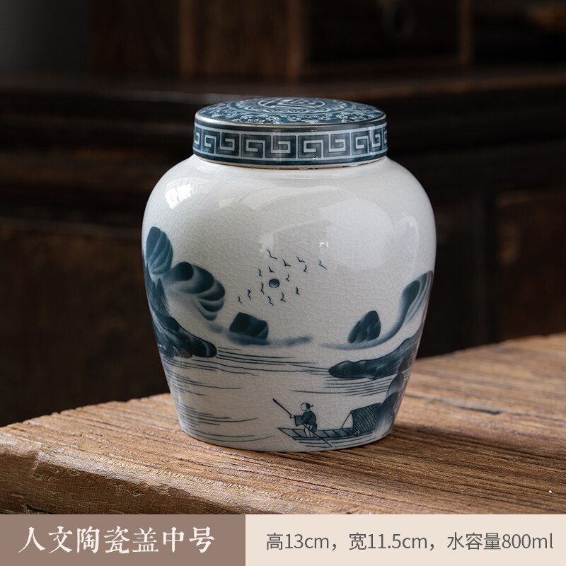 Ceramic Airtight Tea Box | Moisture-Protected Storage Container, Tea Organizer Jar, Storage Bottle, Tea Canisters