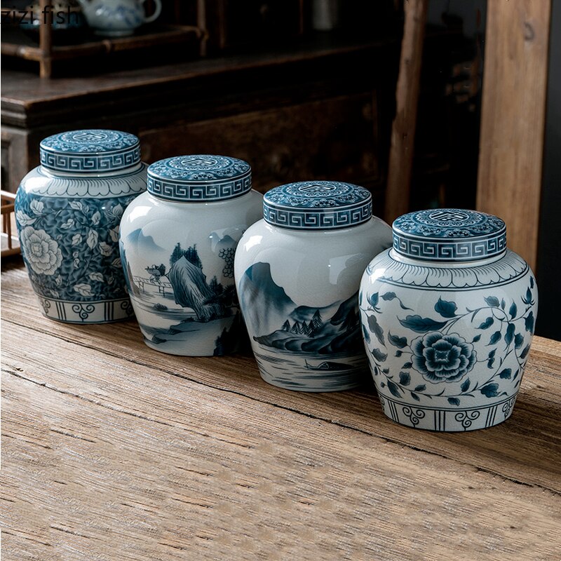 Ceramic Airtight Tea Box | Moisture-Protected Storage Container, Tea Organizer Jar, Storage Bottle, Tea Canisters