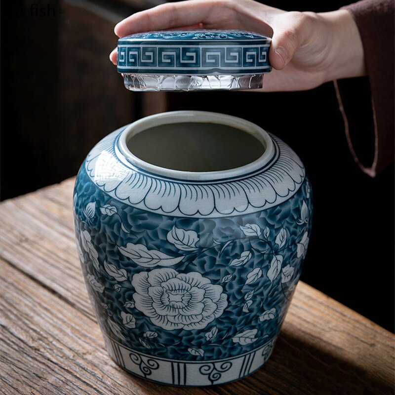 Ceramic Airtight Tea Box | Moisture-Protected Storage Container, Tea Organizer Jar, Storage Bottle, Tea Canisters