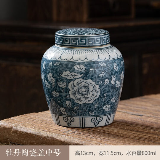 Ceramic Airtight Tea Box | Moisture-Protected Storage Container, Tea Organizer Jar, Storage Bottle, Tea Canisters