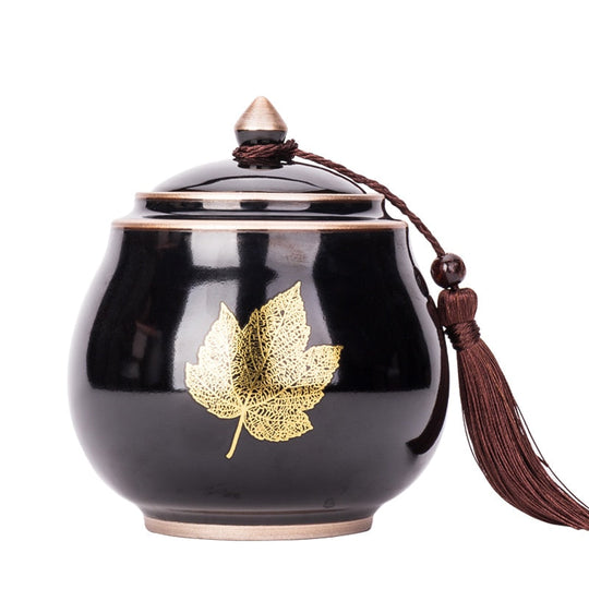 Ceramic Teapot Tea Cajon - Moisture-Proof Sealed Storage Container for Tea and Candy