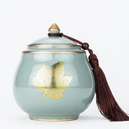 Ceramic Teapot Tea Cajon - Moisture-Proof Sealed Storage Container for Tea and Candy