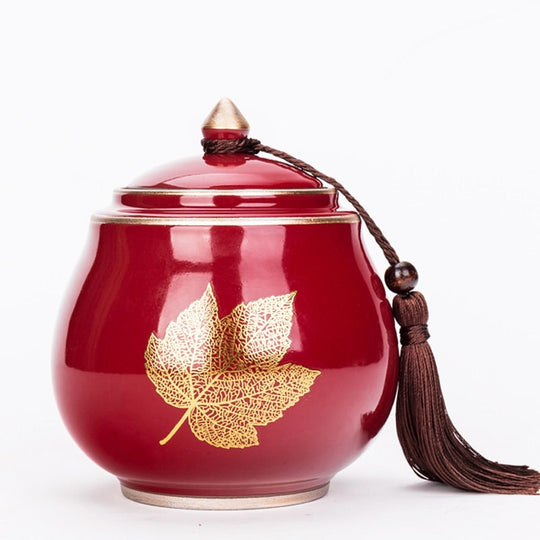 Ceramic Teapot Tea Cajon - Moisture-Proof Sealed Storage Container for Tea and Candy