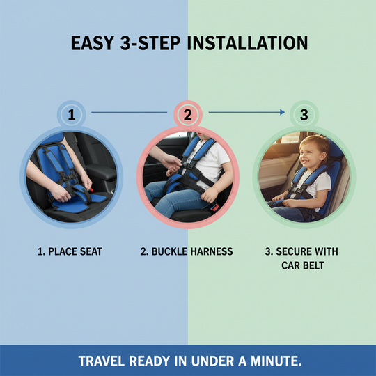 Child Travel Seat - Portable Design - Safety Harness
