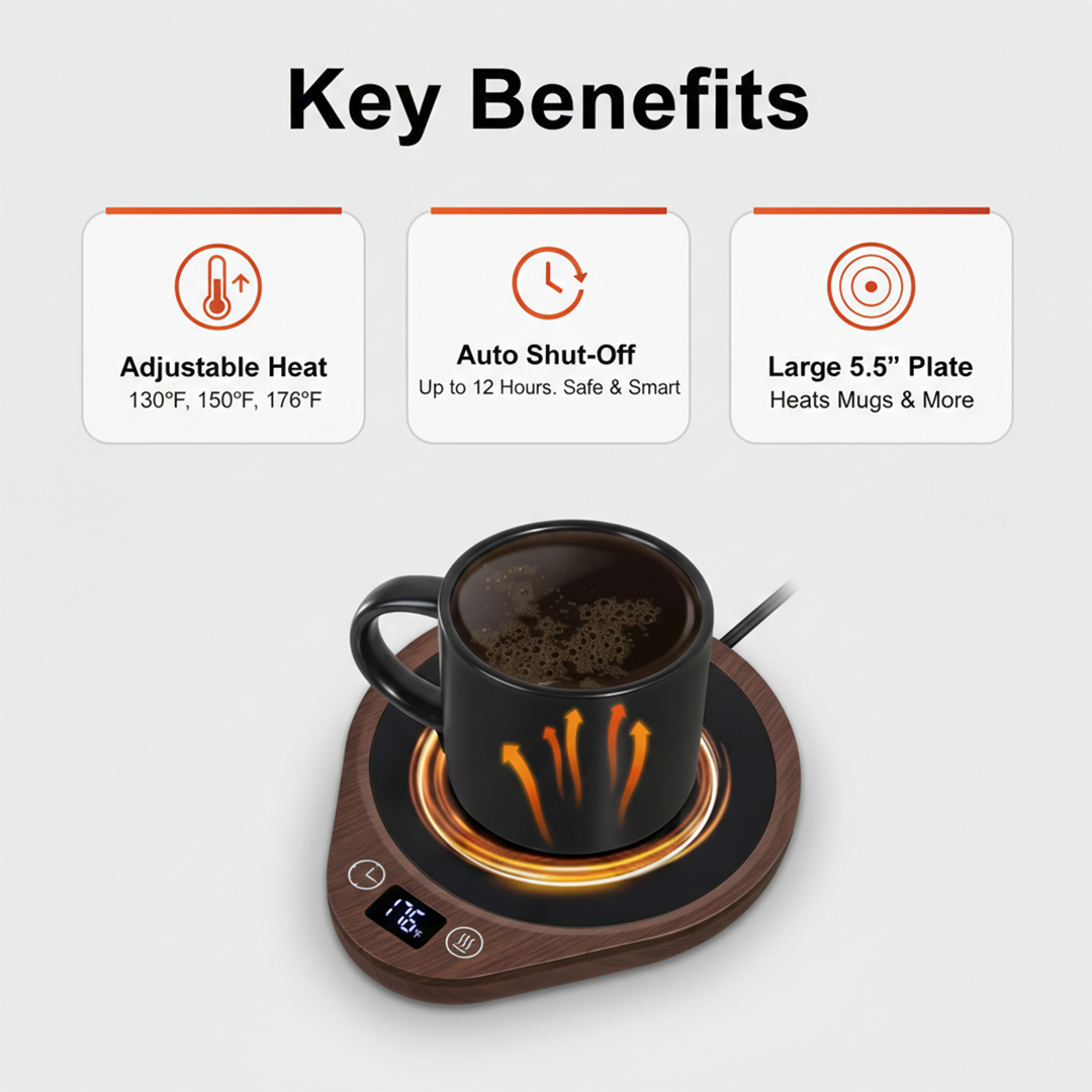 Coffee Mug Warmer - Electric Plate - Desk Use
