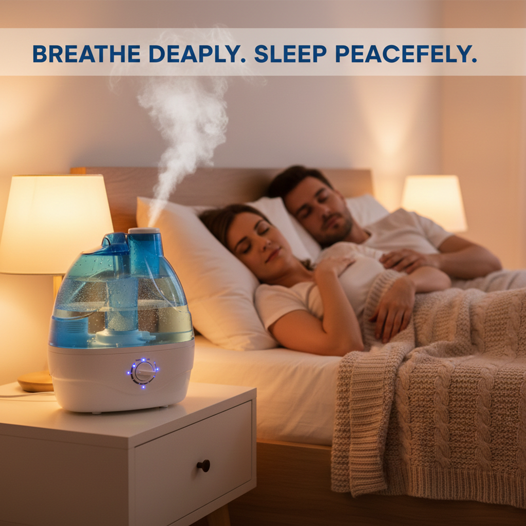Cool Mist Humidifier - Ultrasonic Operation - Adjustable Output