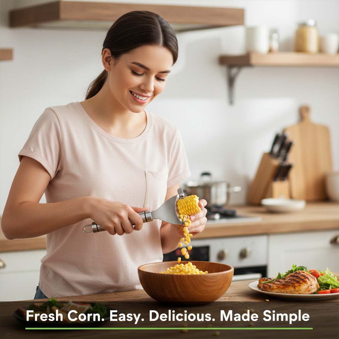 Corn Peeler - Stainless Steel - Textured Handle
