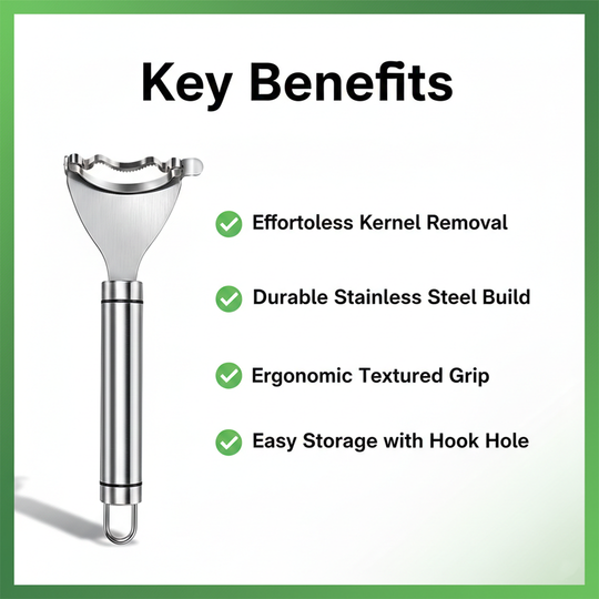 Corn Peeler - Stainless Steel - Textured Handle