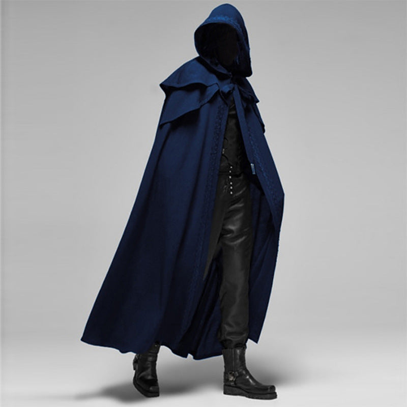 Unisex Hooded Cloak | Gothic Velvet Cape | Black
